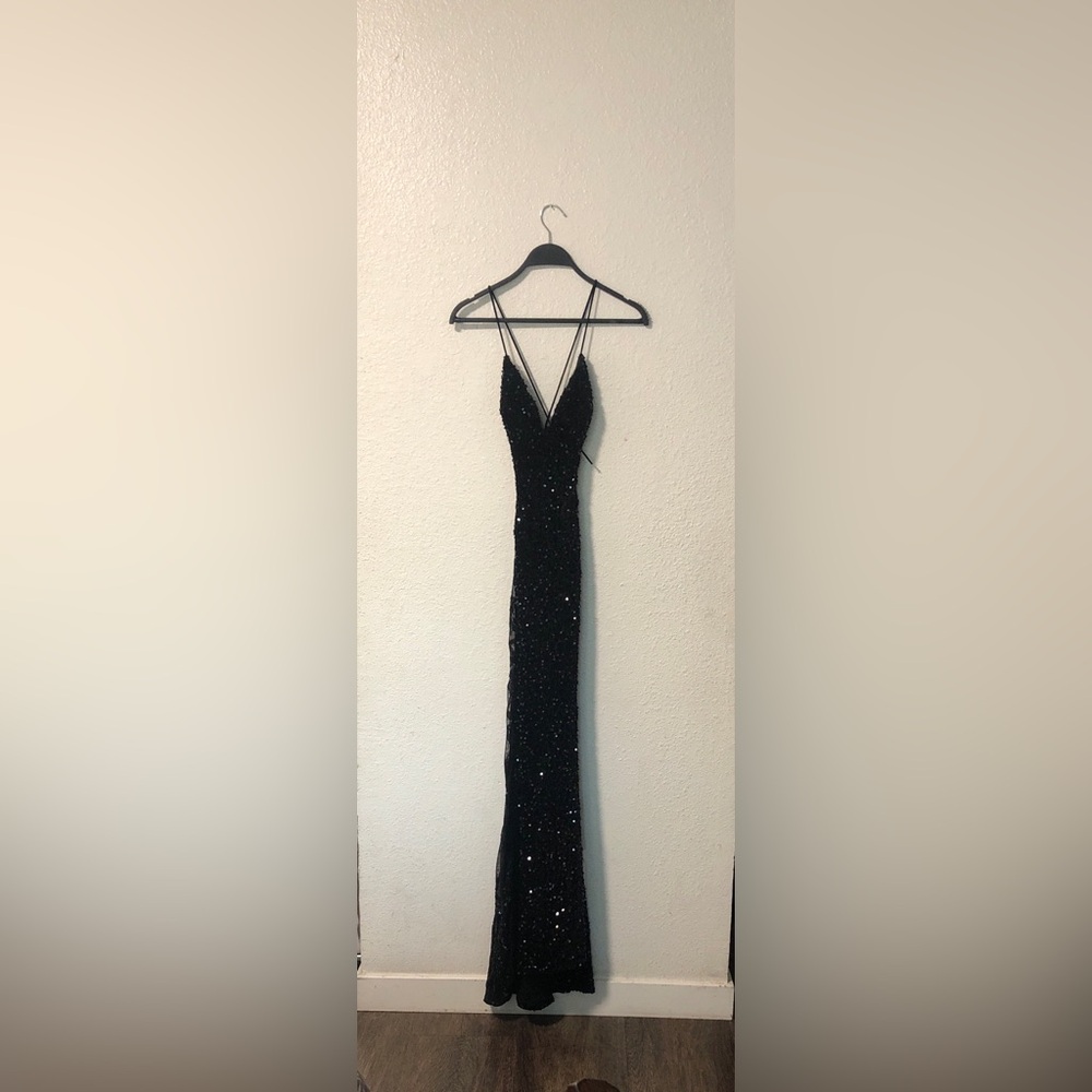 Fashion Nova Black Sequin Maxi Dress